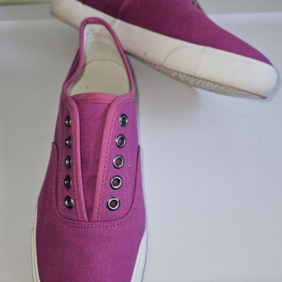 * Pink Tie Free Canvas Sneakers Ladies Size 8 - Picture 4 of 5